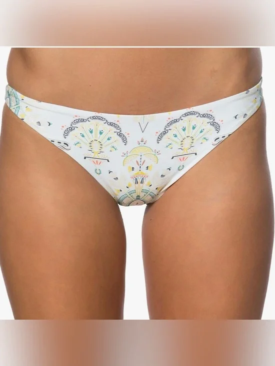 O'Neill Delaney Boho White Floral Print Low-Rise Bikini Bottom Size Small NWT