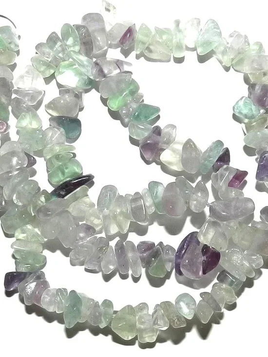 Rainbow Fluorite Small - Medium 5mm - 10mm Gemstone Chip Beads 15