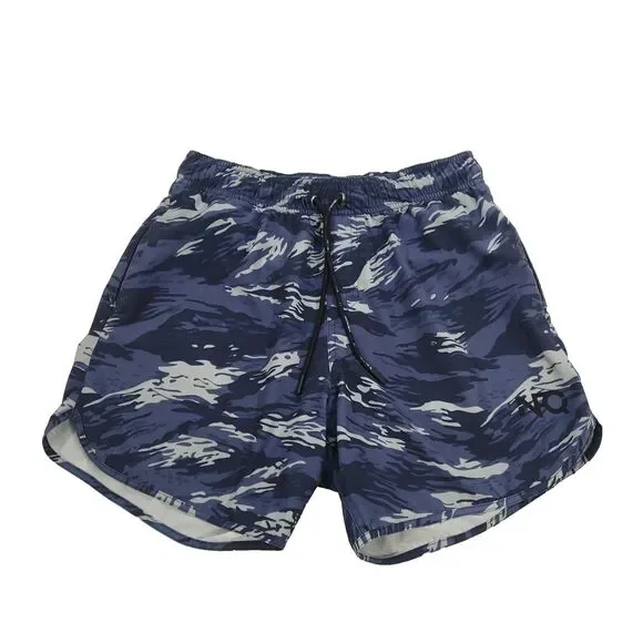 tiger striped camoflauge NFQ athletic lined shorts M blue stripe