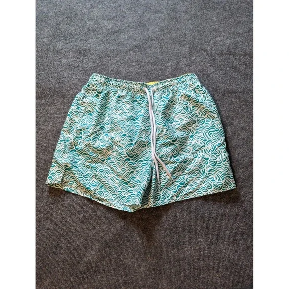 Banana Boat Mens Size Large Green Floral Pattern Swim Trunks