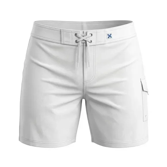 Xelosette Solid White Lace-Up Board Shorts (Size 14)