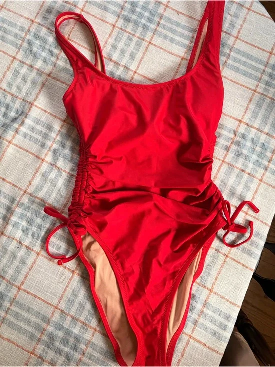 NWOT J Crew Cinched Red One Piece