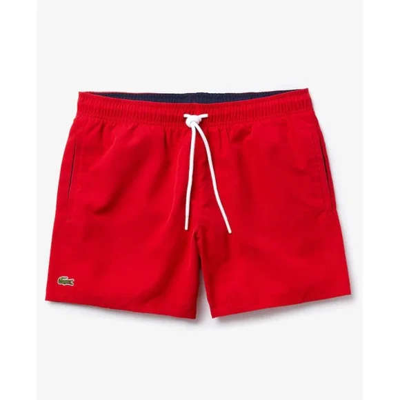 Lacoste Mens Red Swim Trunks 6