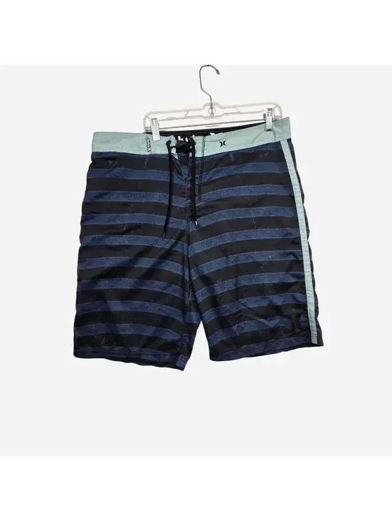 Hurley Men's Blue and Navy Swim-briefs-short