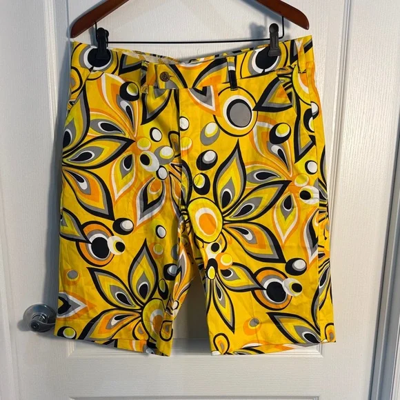 Loud Mouth Men's Yellow Floral Golf Shorts size 36