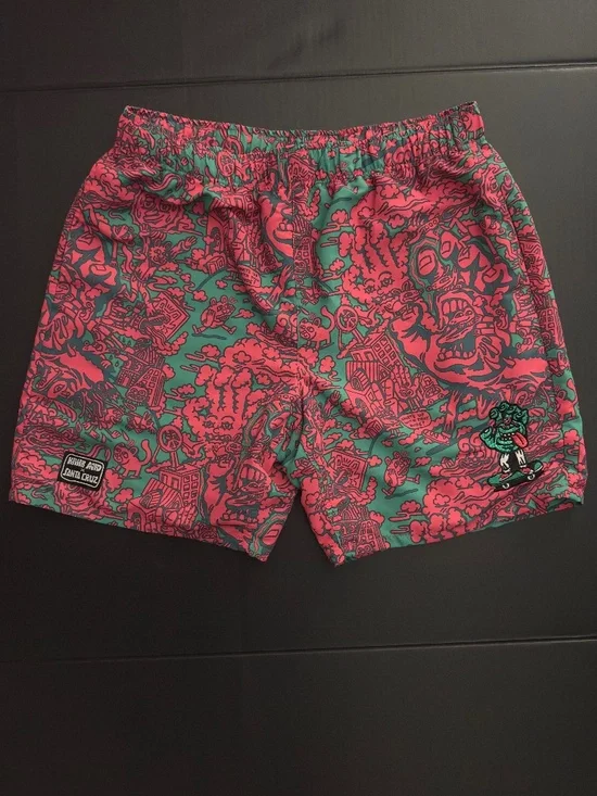 Killer Acid Limited Print Swim Trunks Blue Pink Medium