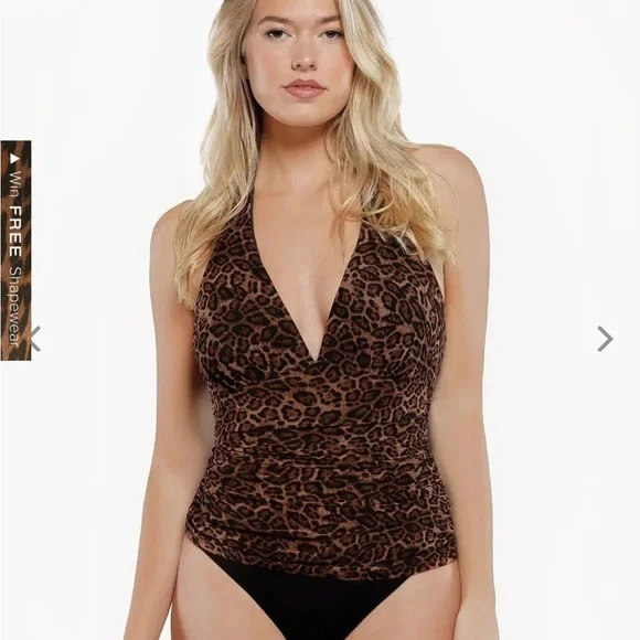 Popilush Animal Print Halter Swimsuit