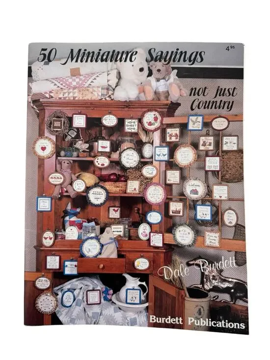 Vintage 50 Miniature Sayings Not Just Country Cross Stitch Design Book Burdett