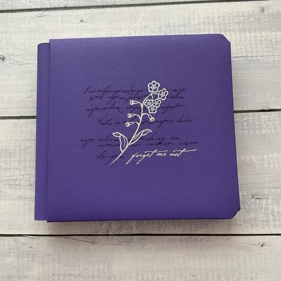 Creative Memories 7x7 Triumph Forget Me Not Album Purple Silver Floral NEW Box