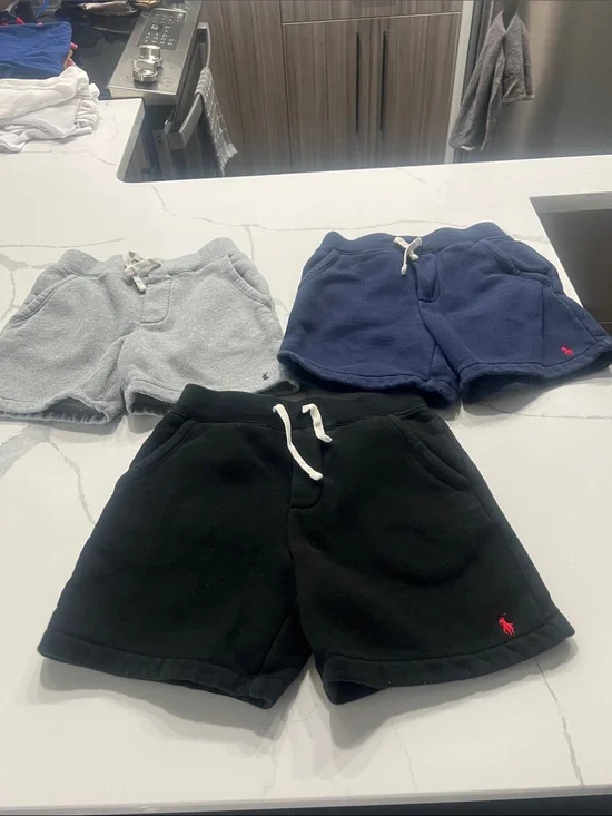 Ralph Lauren Kids Shorts Trio in Black, Navy & Light Gray
