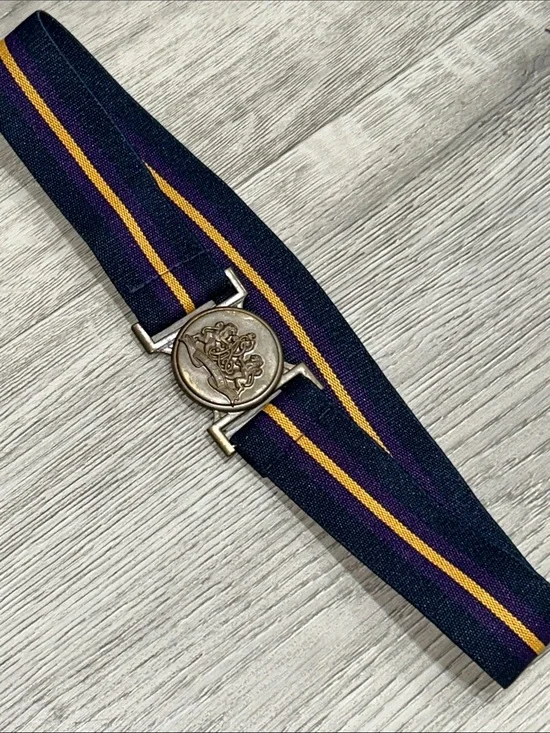 Ralph Lauren Vintage Navy Web Belt with  Stripe and Brass Crest Buckle Boys 3T