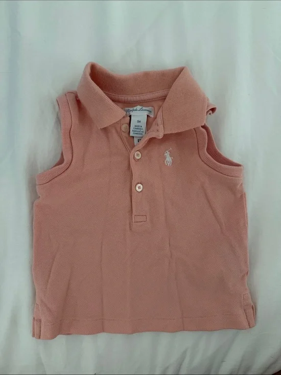 Ralph Lauren Peach Sleeveless Polo Top for Kids
