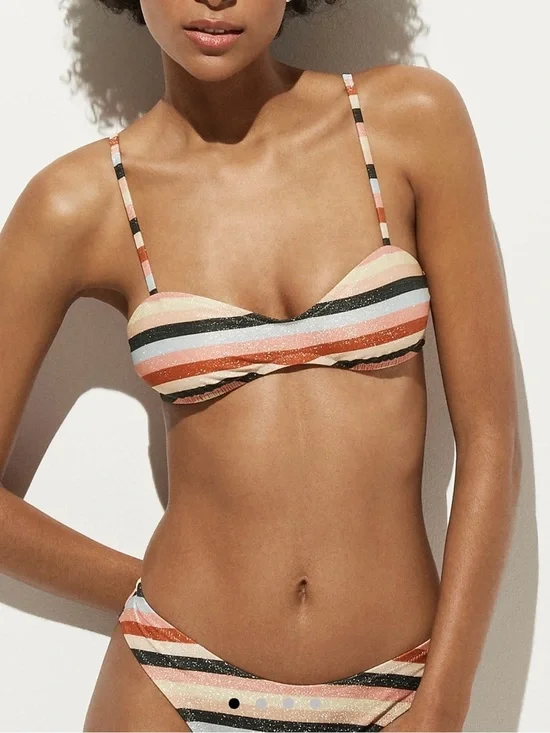 J. Crew Multicolor Striped Bikini Top and Bottom Set