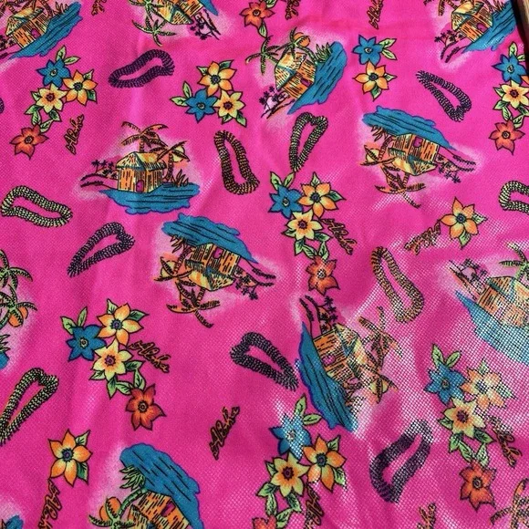 Spandex Fabric Hot Pink  Aloha Bathing‎ Suit  Stretchy 42