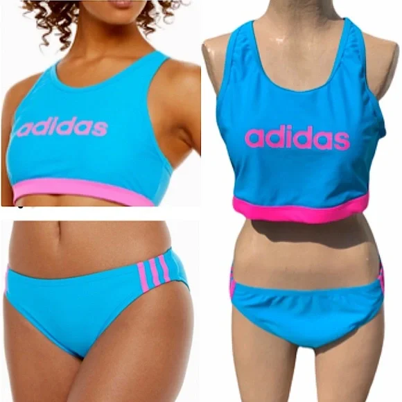 - Adidas Blue/Pink Sport Bikini! NEW!