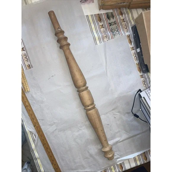 Wooden Baluster Pole Hardwood Raw Turned 33.5