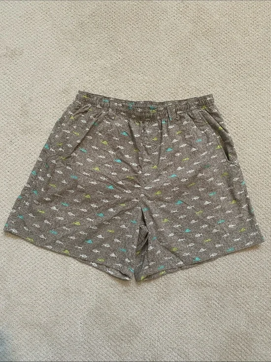 Men’s Columbia PFG Lounge, Beach or Fishing Shorts with Fish Print