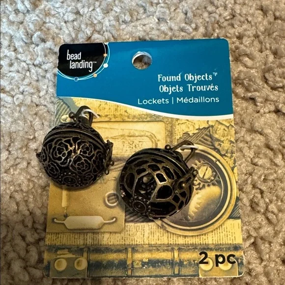 Brass color Lockets - 2 Piece Set