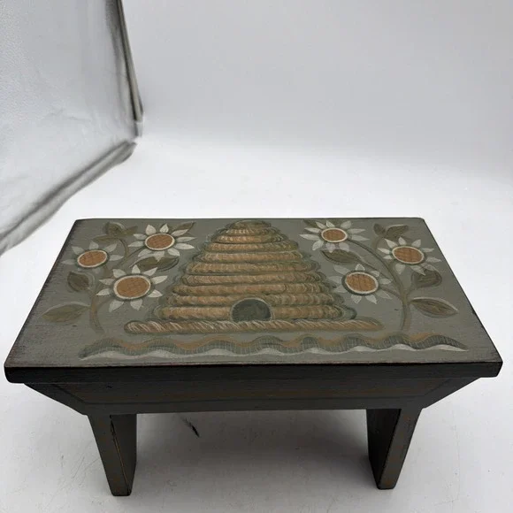 Vintage Small Wooden Foot Stool  12