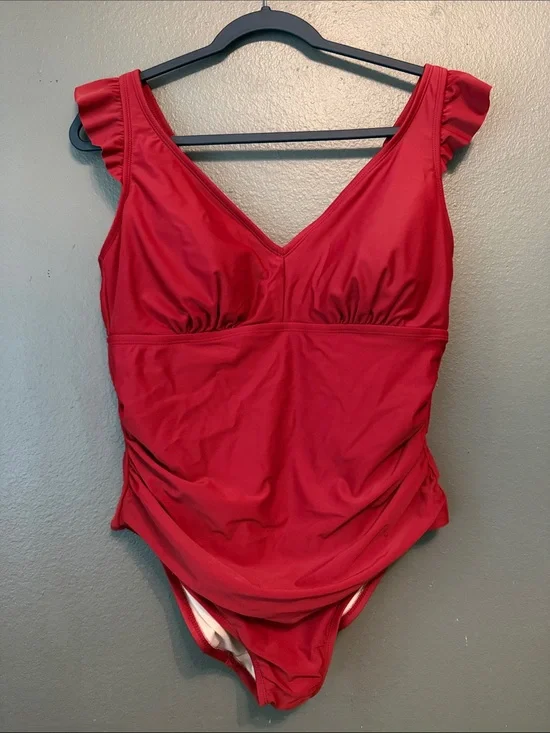 Kona Sol Ruffled Ruched One Piece