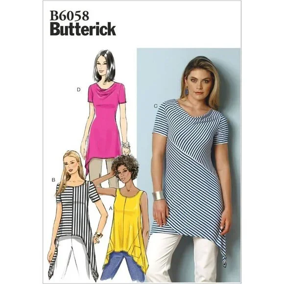 Butterick Sewing Pattern 6058 Top Tunic‎ Shirt Misses Size 6-14