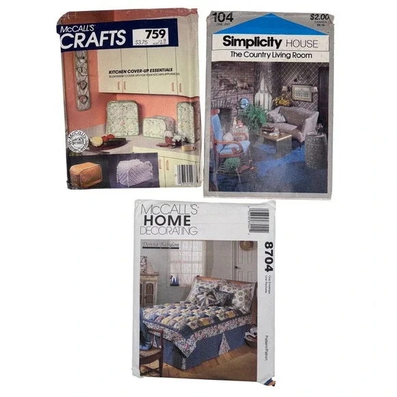Vintage McCall's Simplicity Home Decor Sewing Pattern‎ Lot Kitchen Quilt 759 104