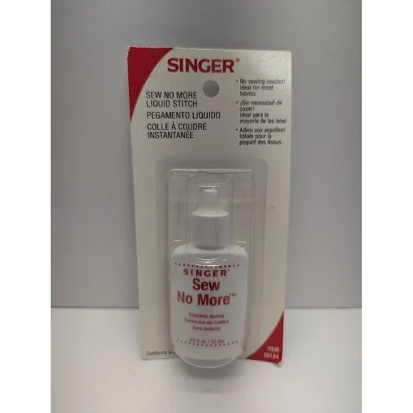 SINGER 00184‎ Sew No More Fabric Glue, 3/4-Fluid Ounce