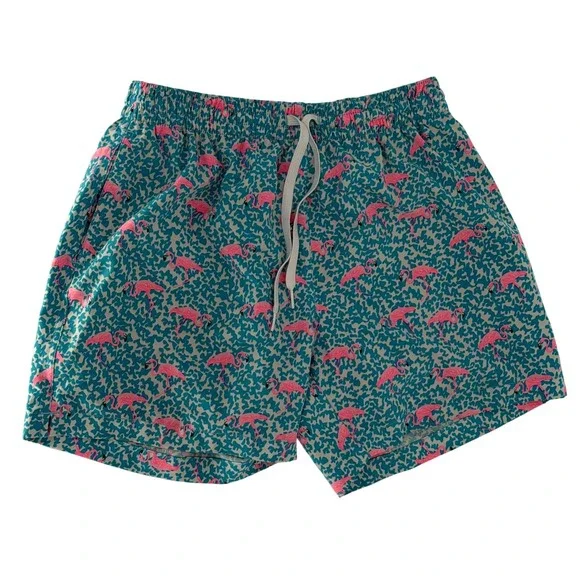 Chubbies Swim Trunks Shorts Mens M Blue Pink Flamingo Beach 5.5