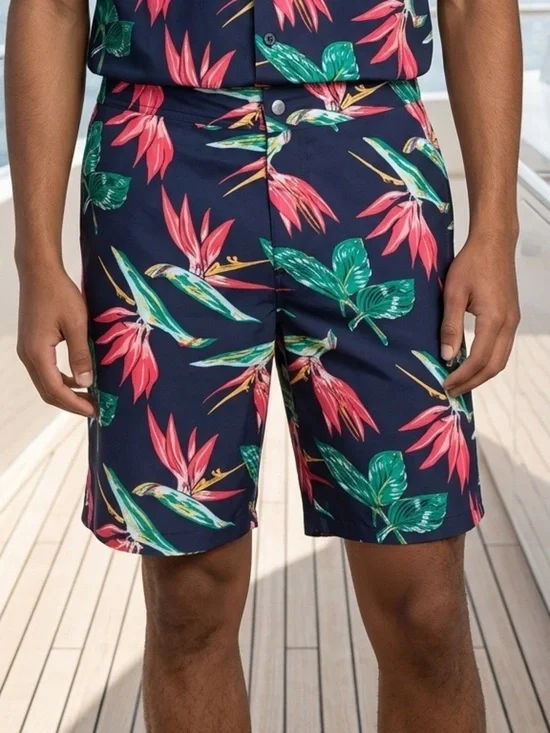 NWT Bonobos Men’s Navy Floral 9” Swim Board Shorts Trunks - Size 35