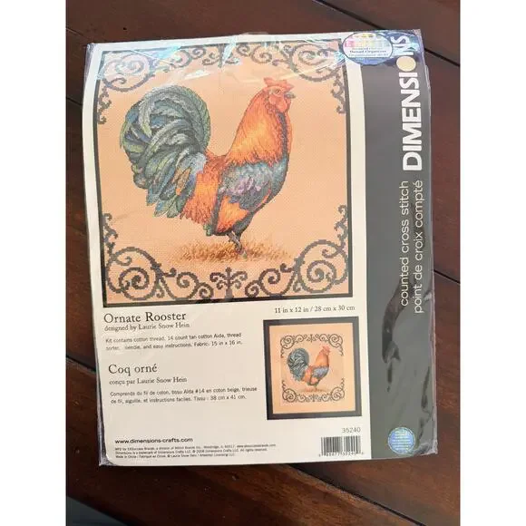 Dimensions Ornate Rooster Cross Stitch Kit #35240 New Sealed Laurie Snow Hein‎