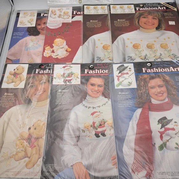 Dimensions Fashion Art Iron Ons Lot Of 7 Angels Christmas‎ Granny Core
