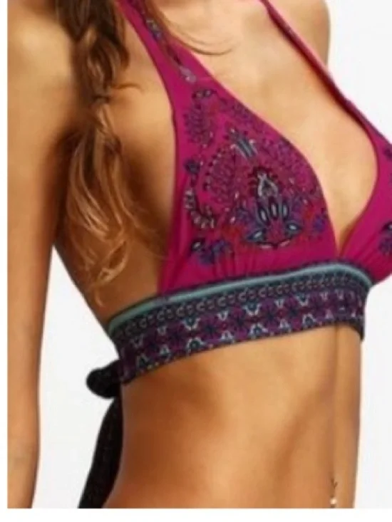 Victoria Secret Vibrant Fuchsia Paisley Halter Bikini Top