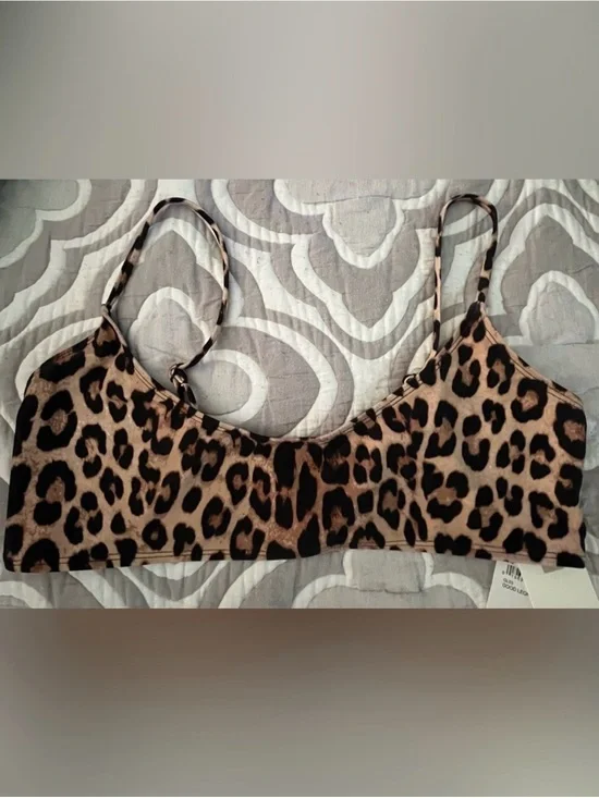 Good American Bikini Top Leopard