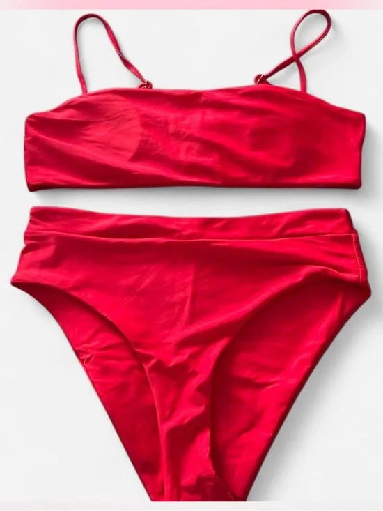 SHEIN XL NWT Red bikini with high waisted bottoms