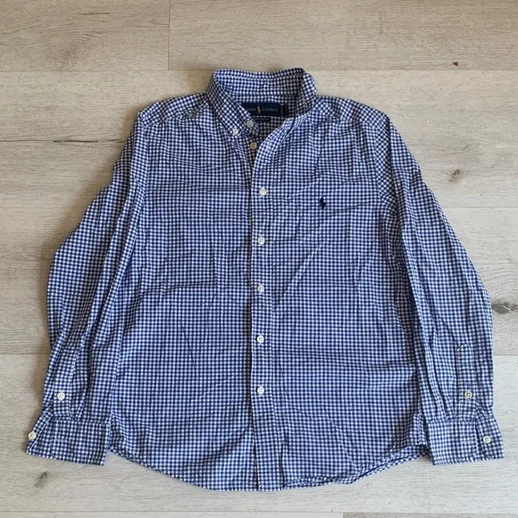 Ralph Lauren‎ Checkered Blue and White Button Down Shirt.