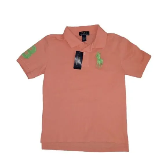 Ralph Lauren boy's peach color short sleeve Comfort Polo T Shirt Size M