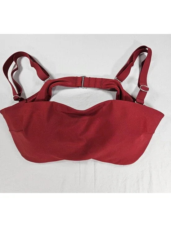 Athleta Alicia Keys Burgundy Bikini Swim Top.  Size 38B/C.