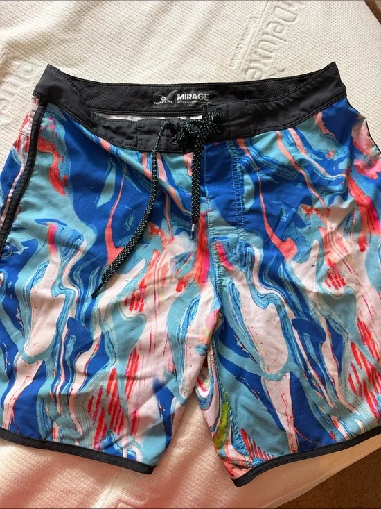 Men's ripcurl Blue Multi Swim Trunks/board shorts size 30