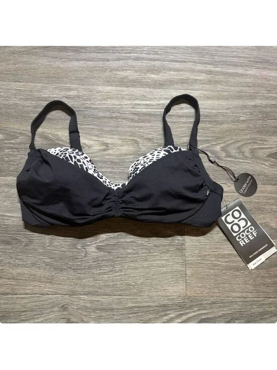 Coco Reef Diva Power Underwire Bikini Top 36/38D Harmony Mix Bra Animal Print