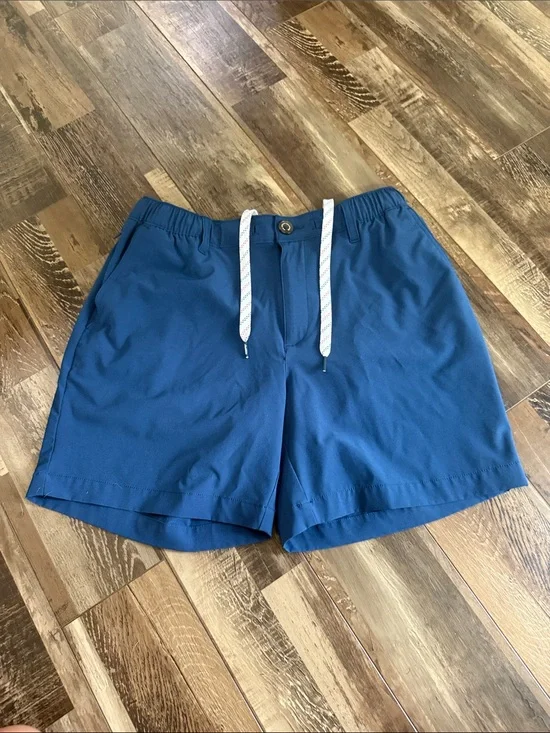 chubbies Royal Blue Swim Trunks with White Drawstring