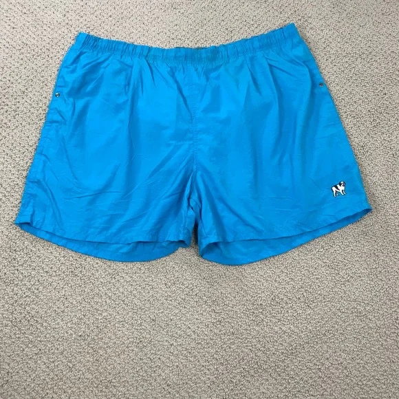 Big Dogs Mens Swim Trunks Size 1X Blue Nylon Mesh Lined Board Shorts Embroidered