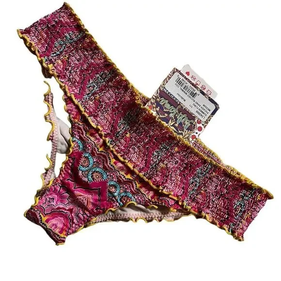 Luli Fama‎ Summer Fling Pucker Band Bikini Bottom nwt