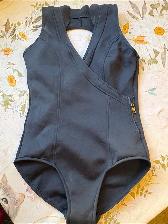 Magicsuit Black One-Piece Swimsuit with Side Zip and Wrap Front