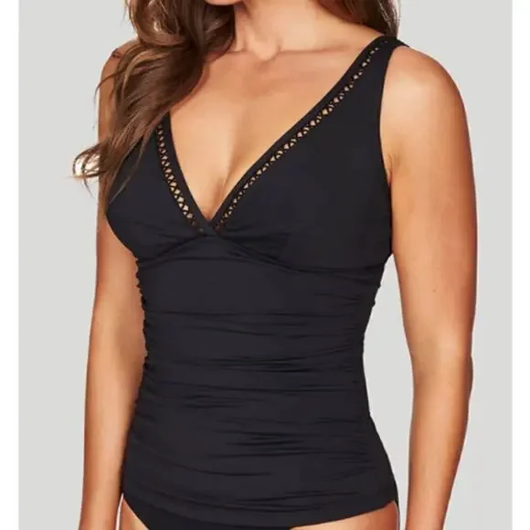 Sea Level Lola Tankini Top  Black  NWT US  4