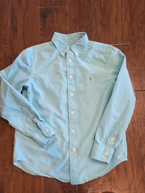Ralph Lauren Sky Blue Button-Down Shirt. Size Boys Medium