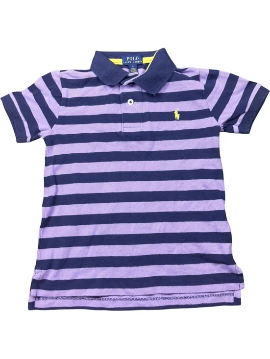 Polo Ralph Lauren Striped Polo Shirt Purple Navy Kids Preppy