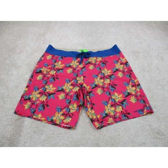 Patagonia Swim Trunks Mens 38 Pink Blue Floral Stretch Planing Board Shorts 19