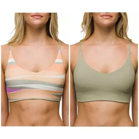 Prana Willow Falls Reversible Swim Top Women's L Waves Bikini Beach Vacation