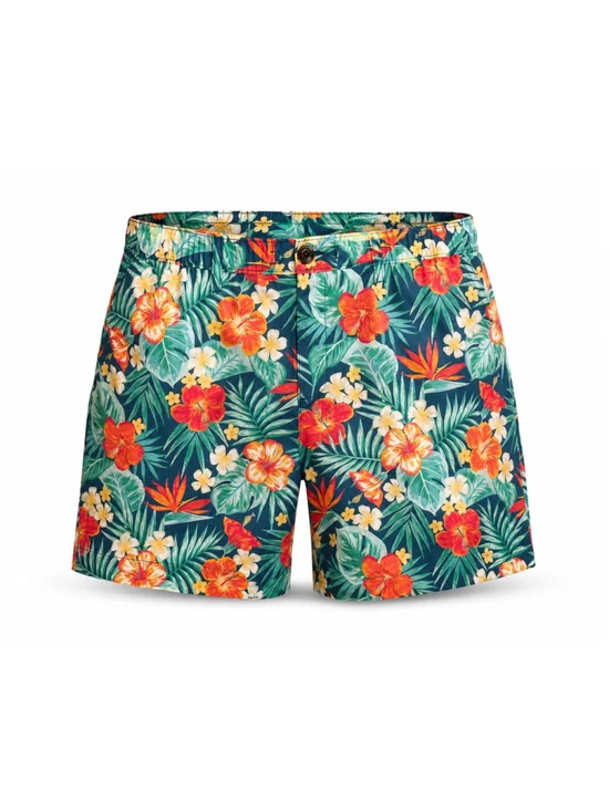Chubbies Men’s Everywear 6” Inseam Tropical Floral Hybrid Shorts Sz XL