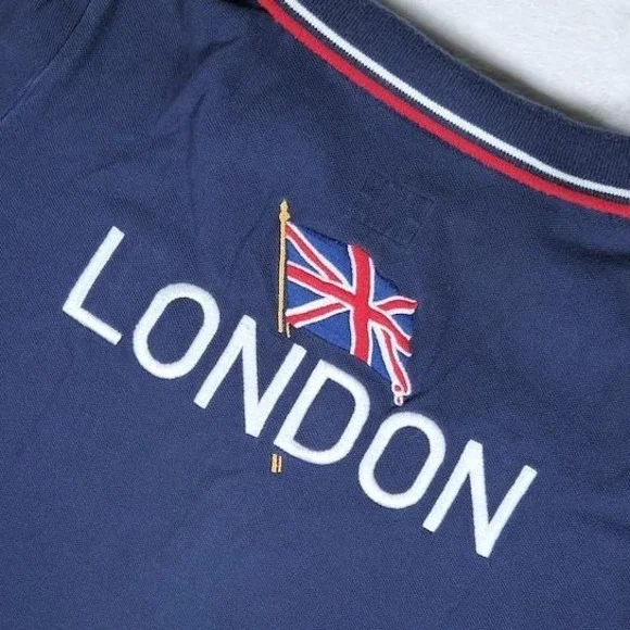 Ralph Lauren Girls Navy Blue 2012 London Olympics Team USA Big Pony Polo Sz-XL